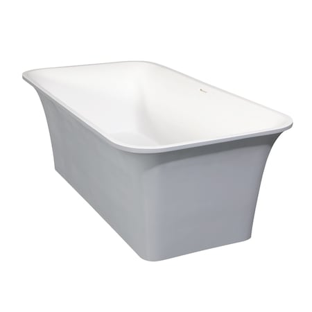 Aqua Eden 66.94 L, 35.44 W, Matte White/Gray, Solid Surface White Stone VRTSQ673624WG